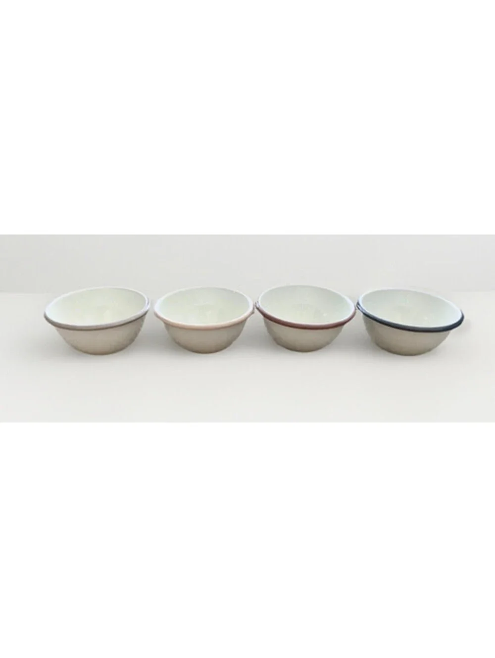 Lot of 4 Hearth & Hand with Magnolia White Porcelain Bowl Set Colored Rims 5 x 2